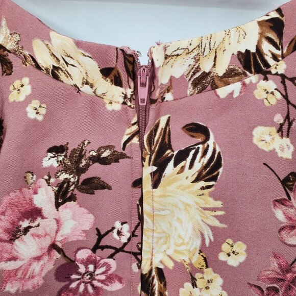 Womens Y2K Mini Flare Skirt Size 1 Pink Floral Cottagecore Fairy Dainty Coquette - Picture 5 of 13